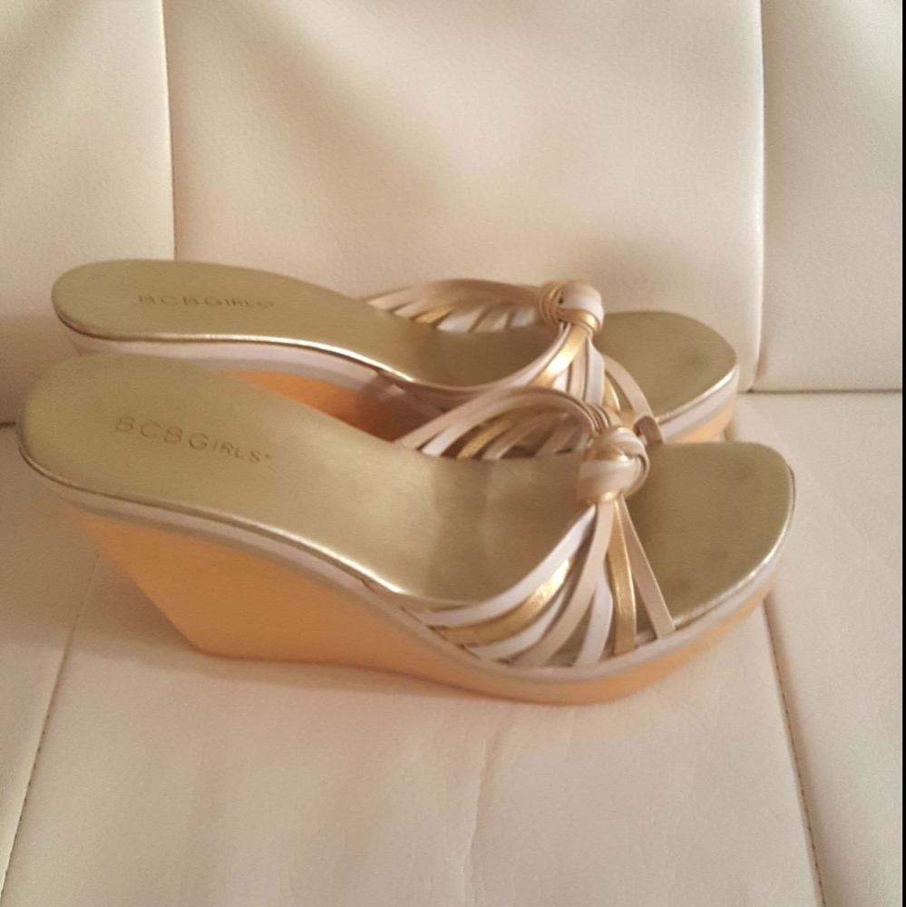 BCBGirls Wooden Wedge Sandals - Picture 1 of 4